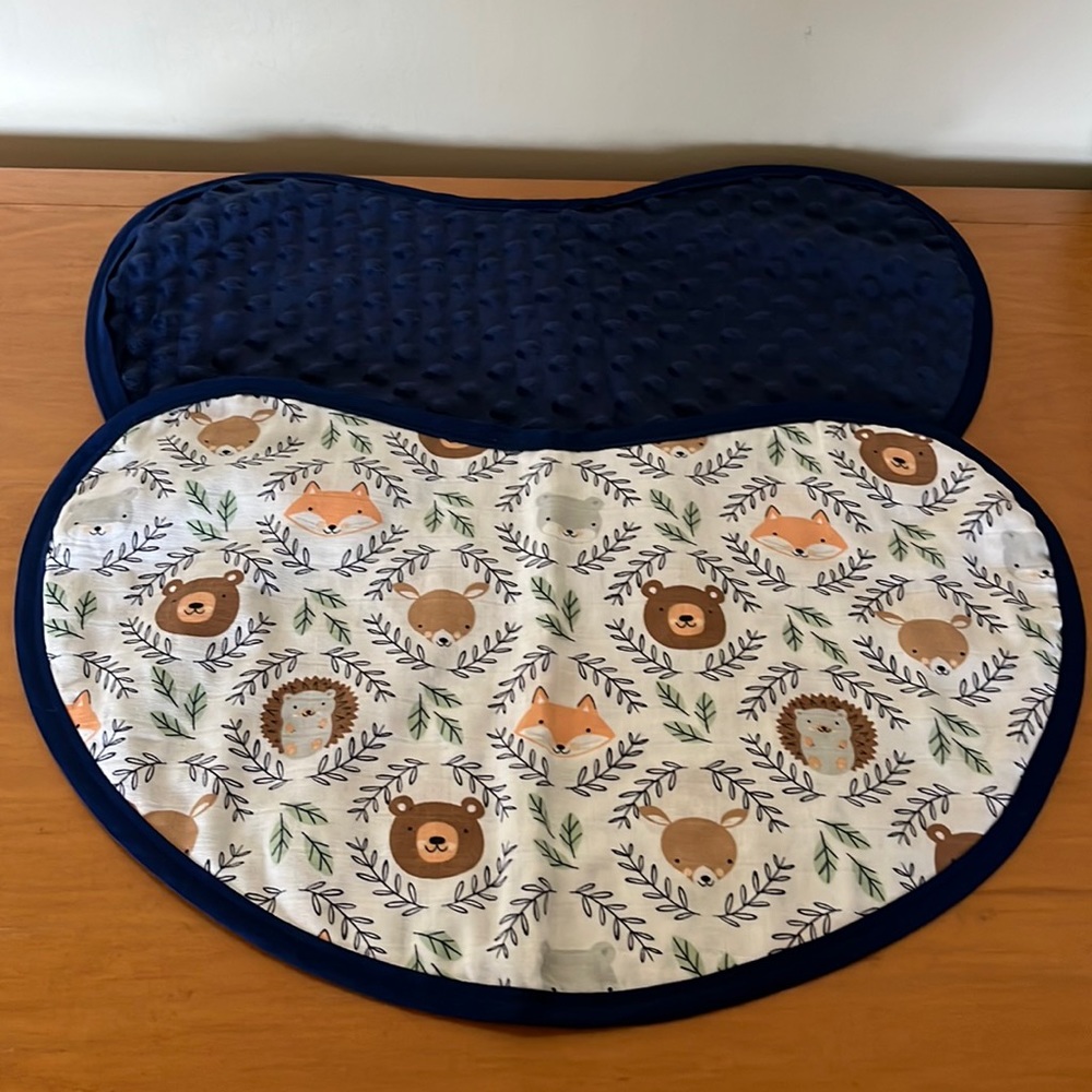 Small woodland animal faces baby burp cloth